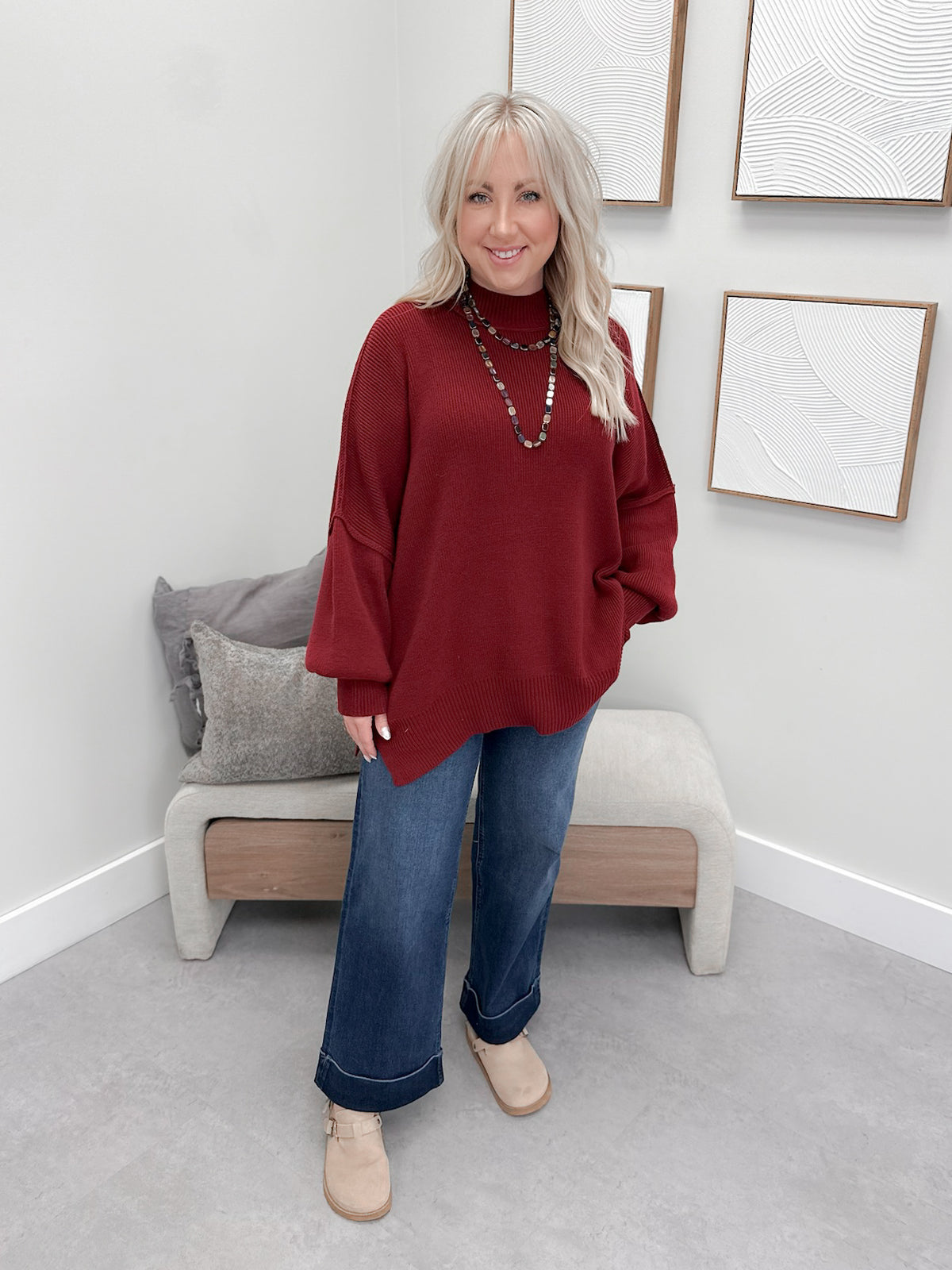 Eliana Sweater in Burgundy