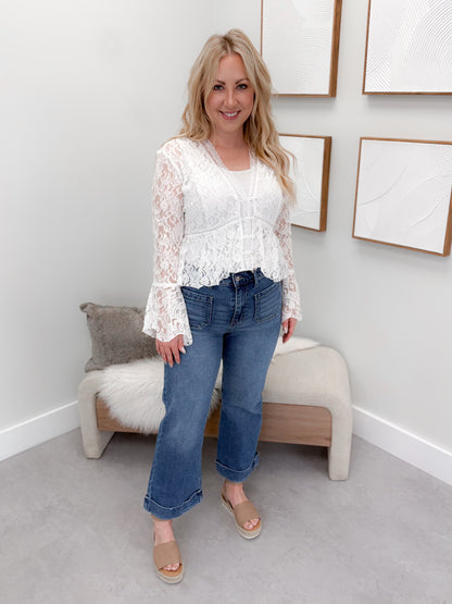 Royal Lace Blouse in Cloud