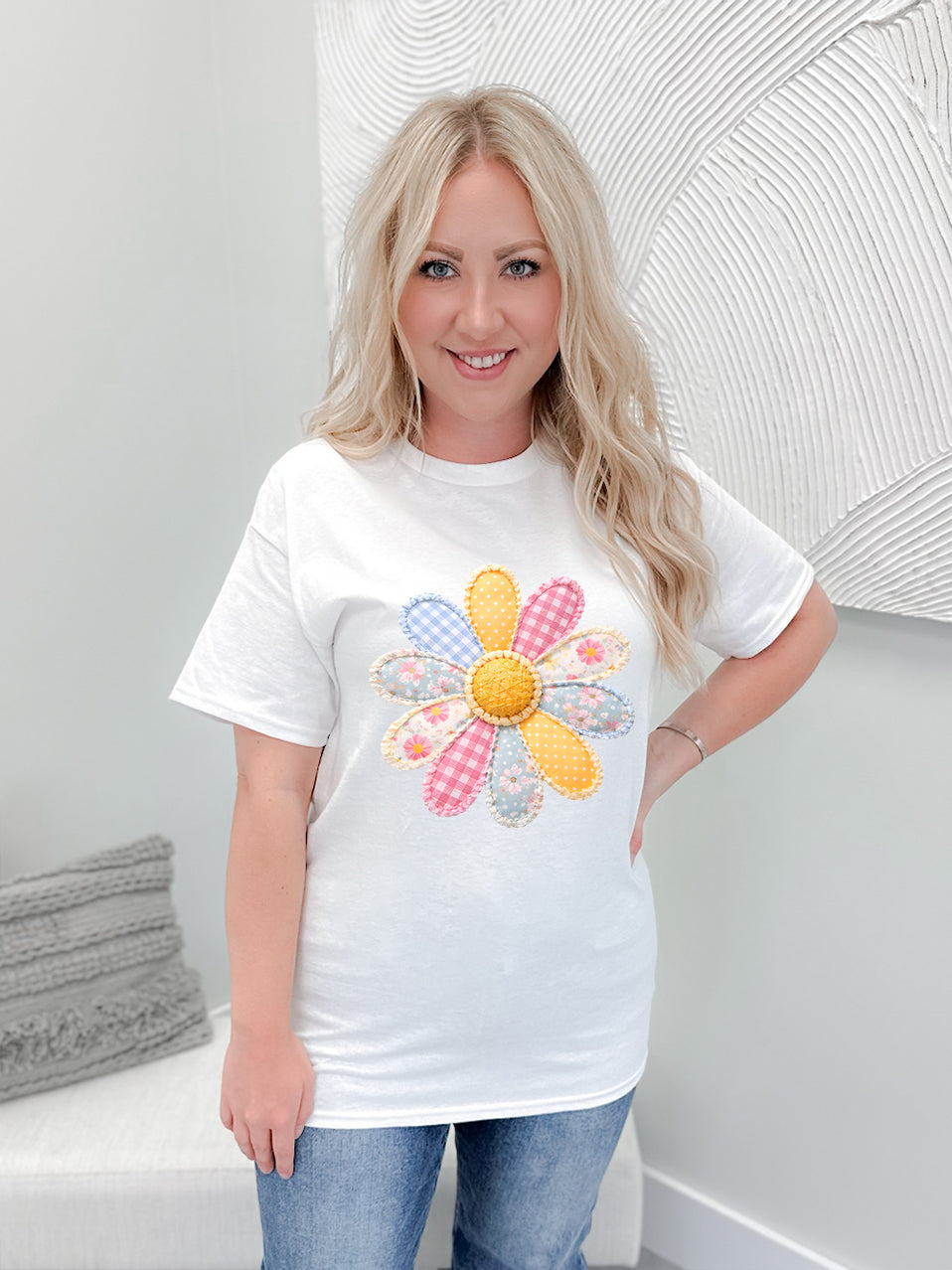 Flower Power Patchwork Graphix Tee