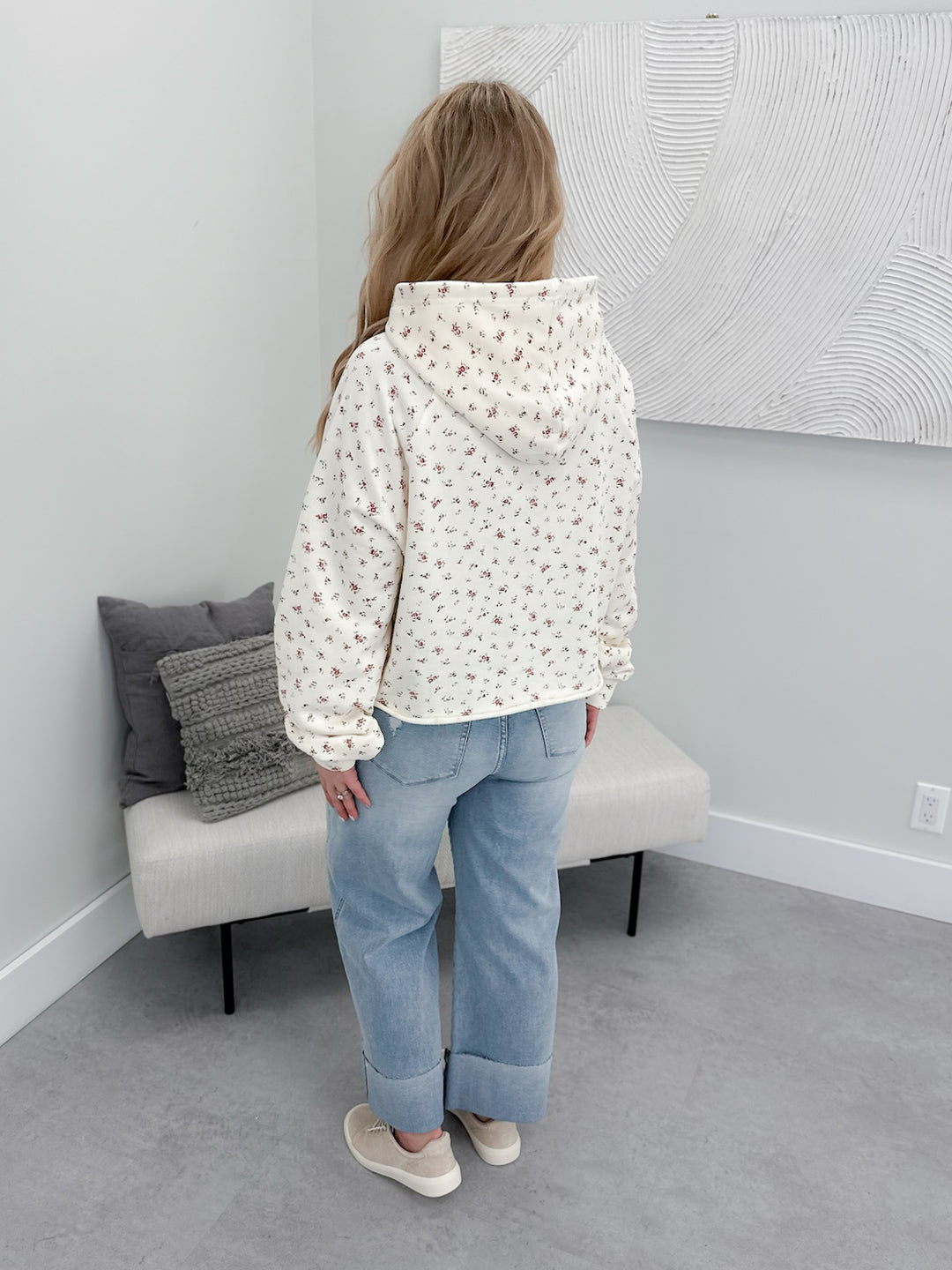Peony Hoodie in Cream