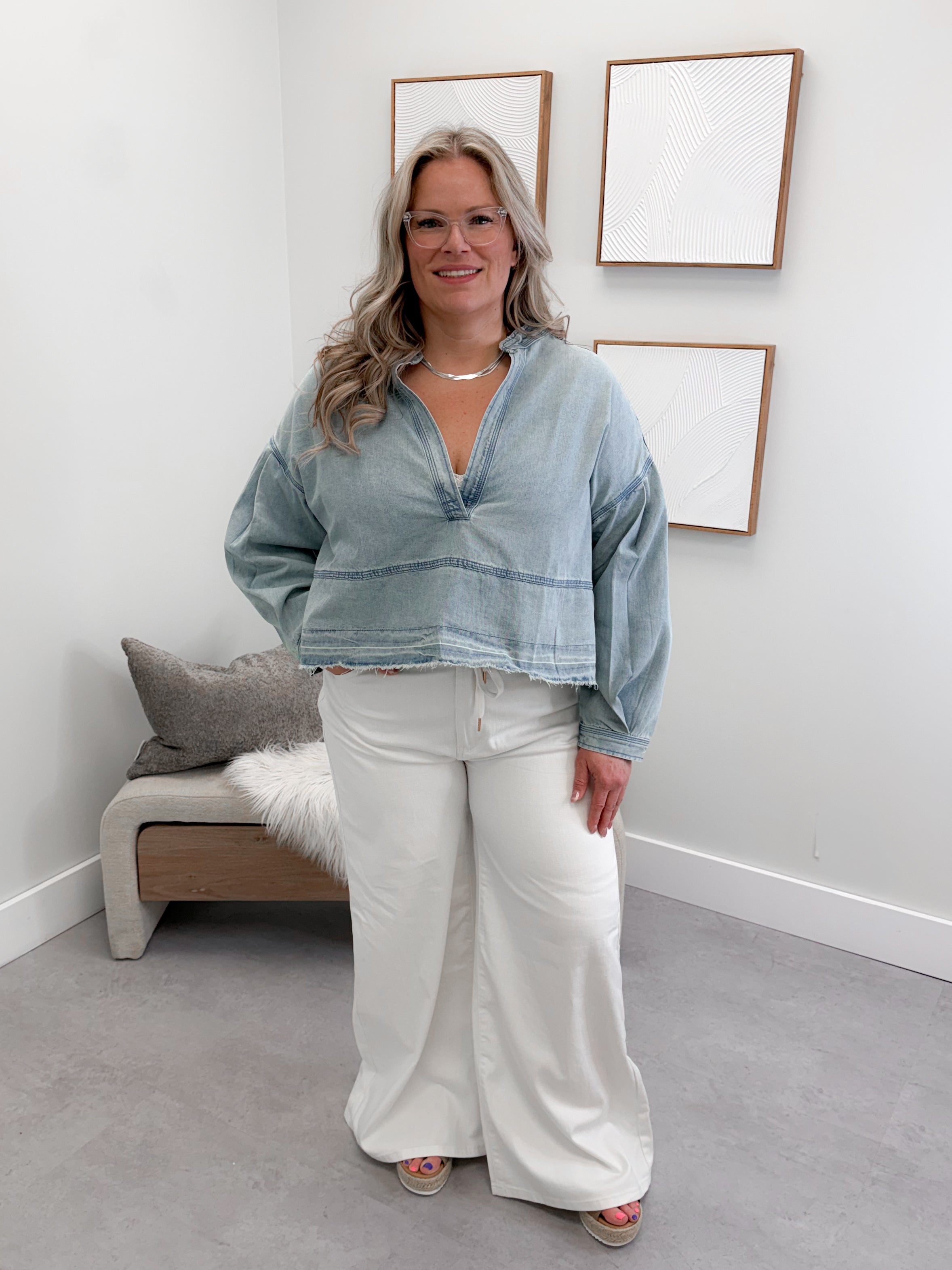 Selene Top in Denim