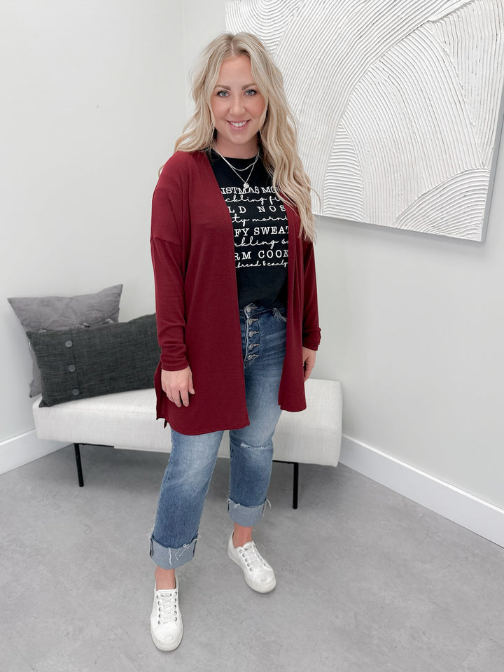 Tobin Cardigan in Wine