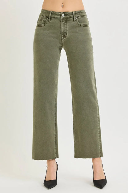 Leset Mid Rise Tummy Control Jeans in Burnt Olive