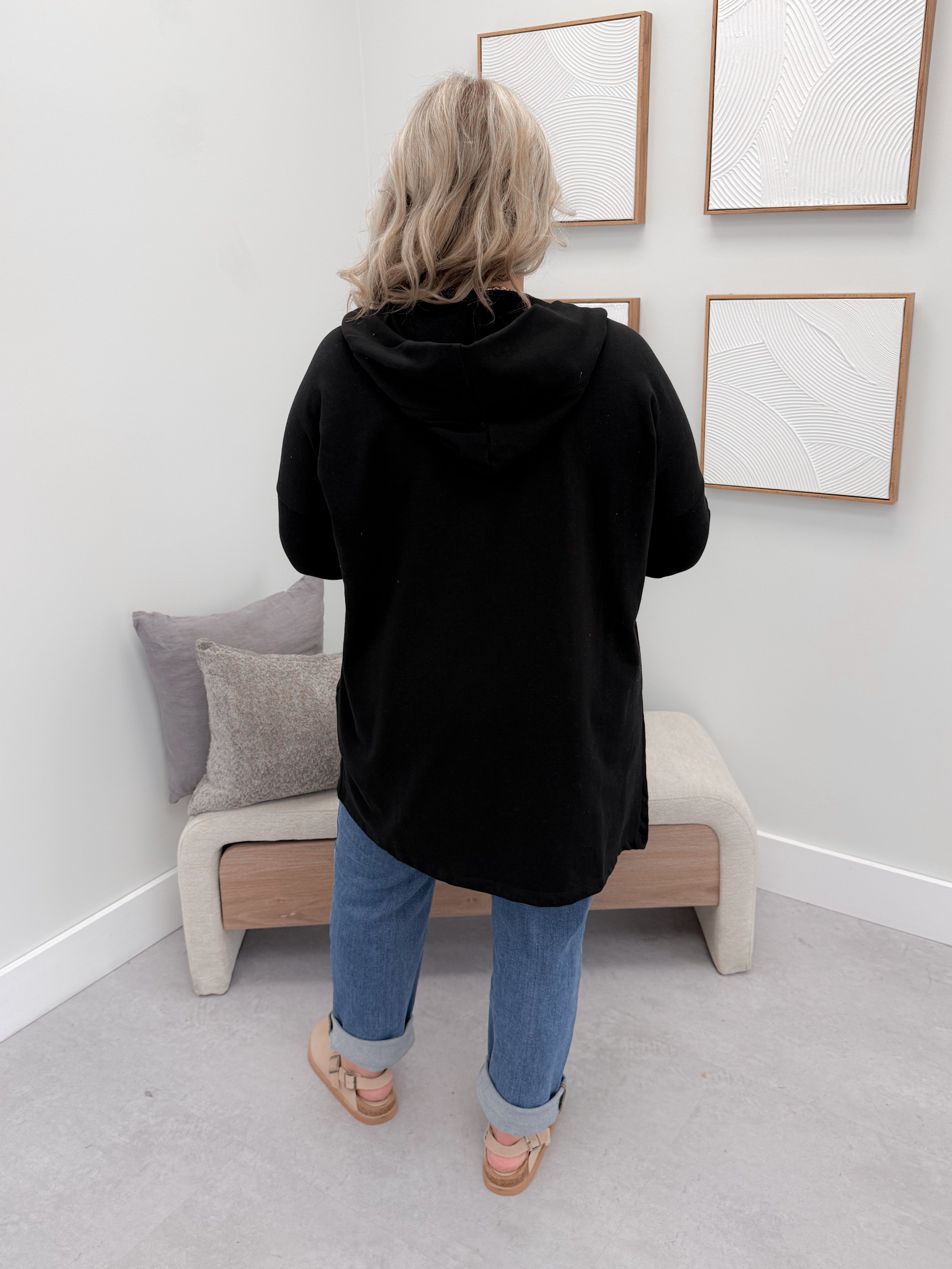 726 Hooded Cardigan in Black by Twenty Nine the Label