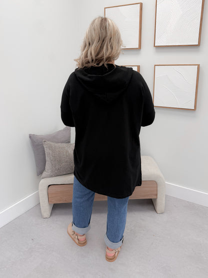726 Hooded Cardigan in Black by Twenty Nine the Label