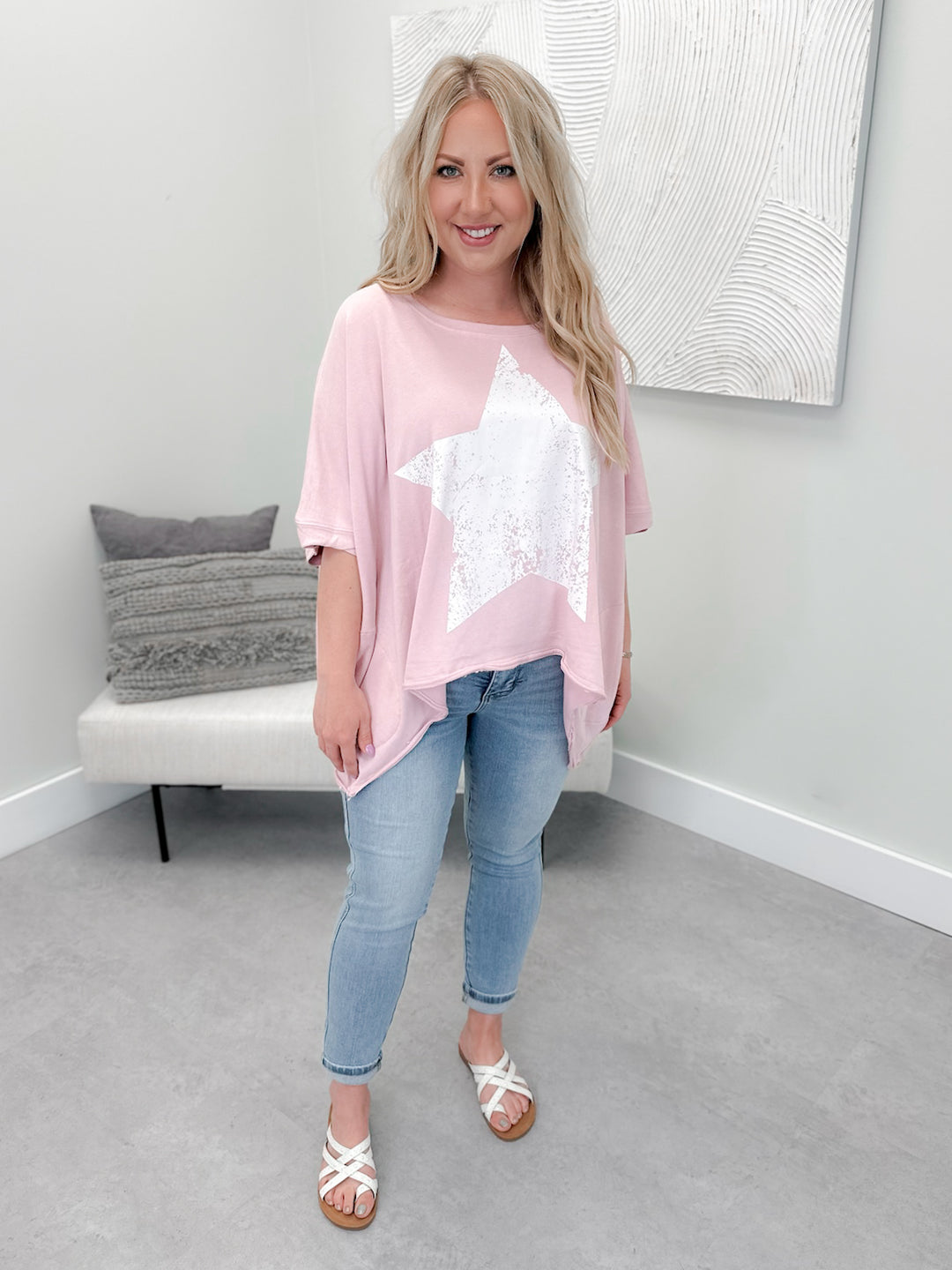 Geneva Star Pullover in Rose