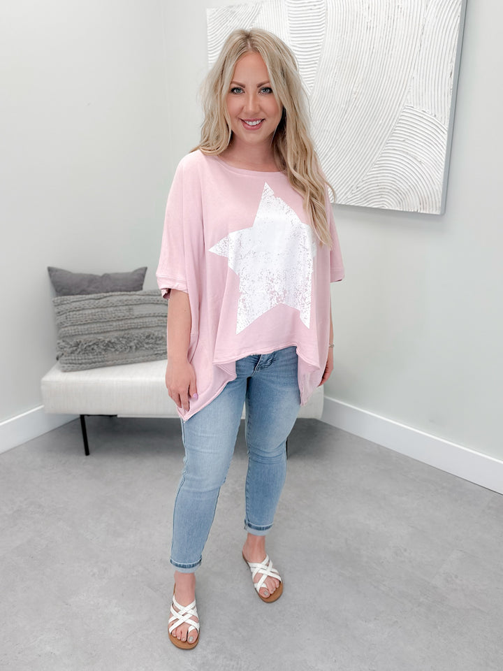 Geneva Star Pullover in Rose