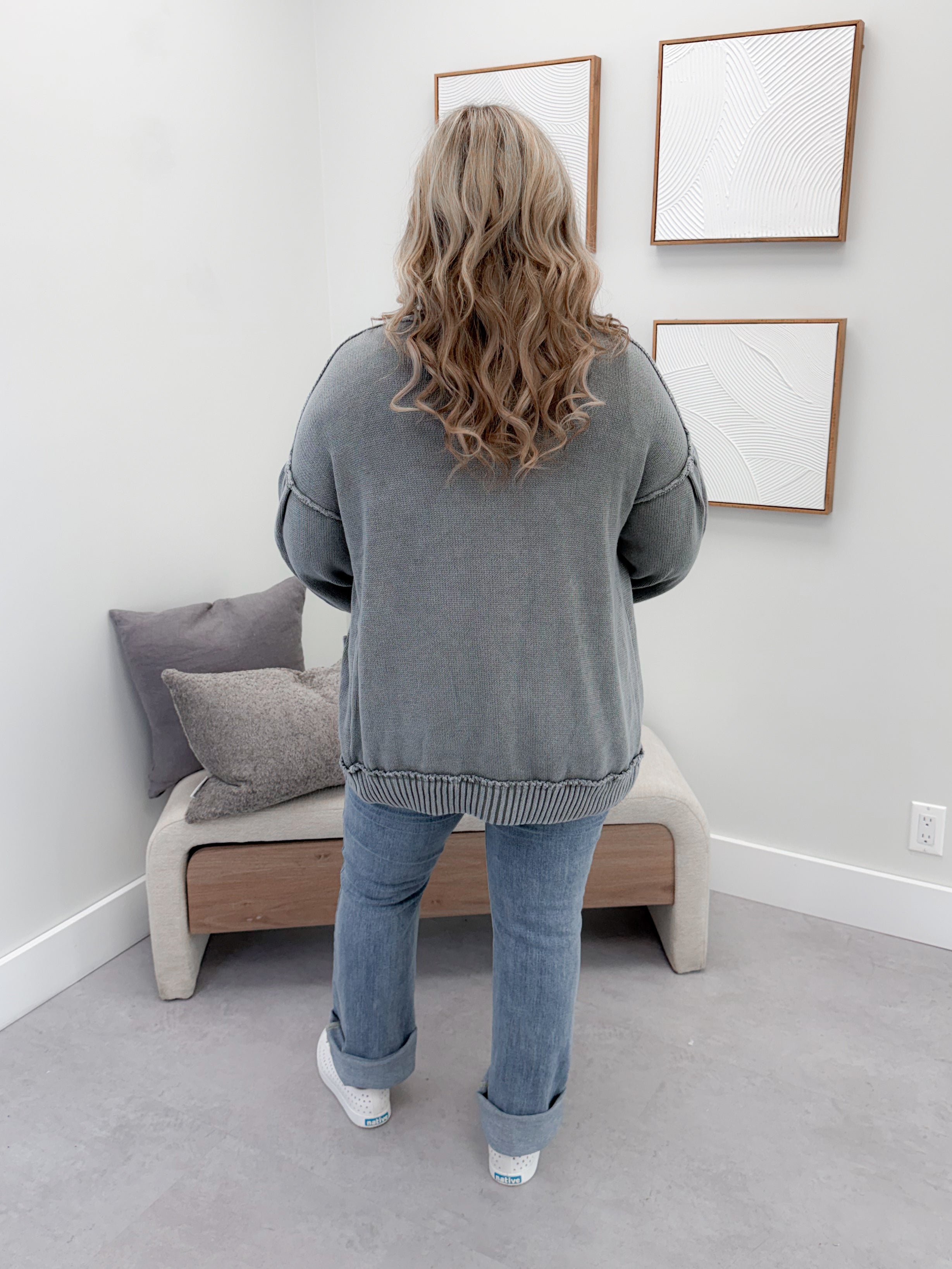 Scottie Cardigan in Washed Grey