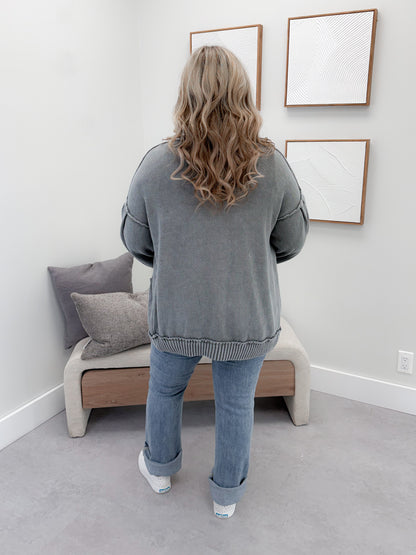 Scottie Cardigan in Washed Grey