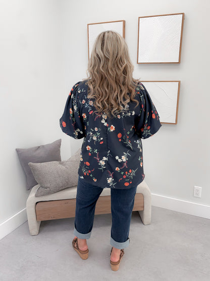 Macey Blouse in Navy