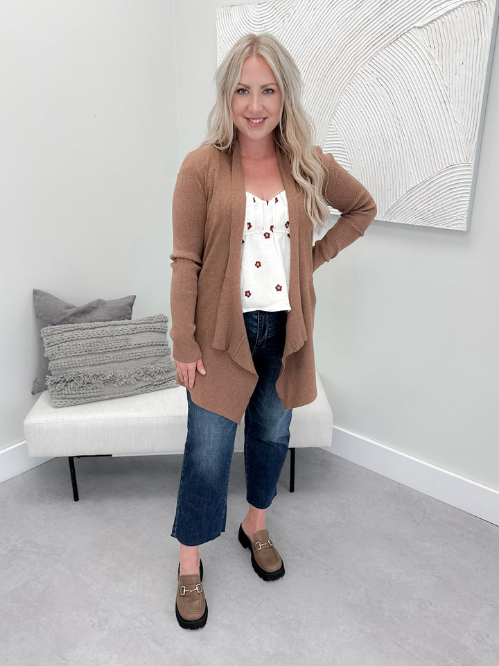 Verna Shawl Collar Cardi in Falcon