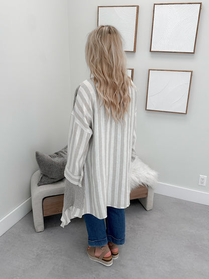 Joyce Linen Long Cardigan in Natural