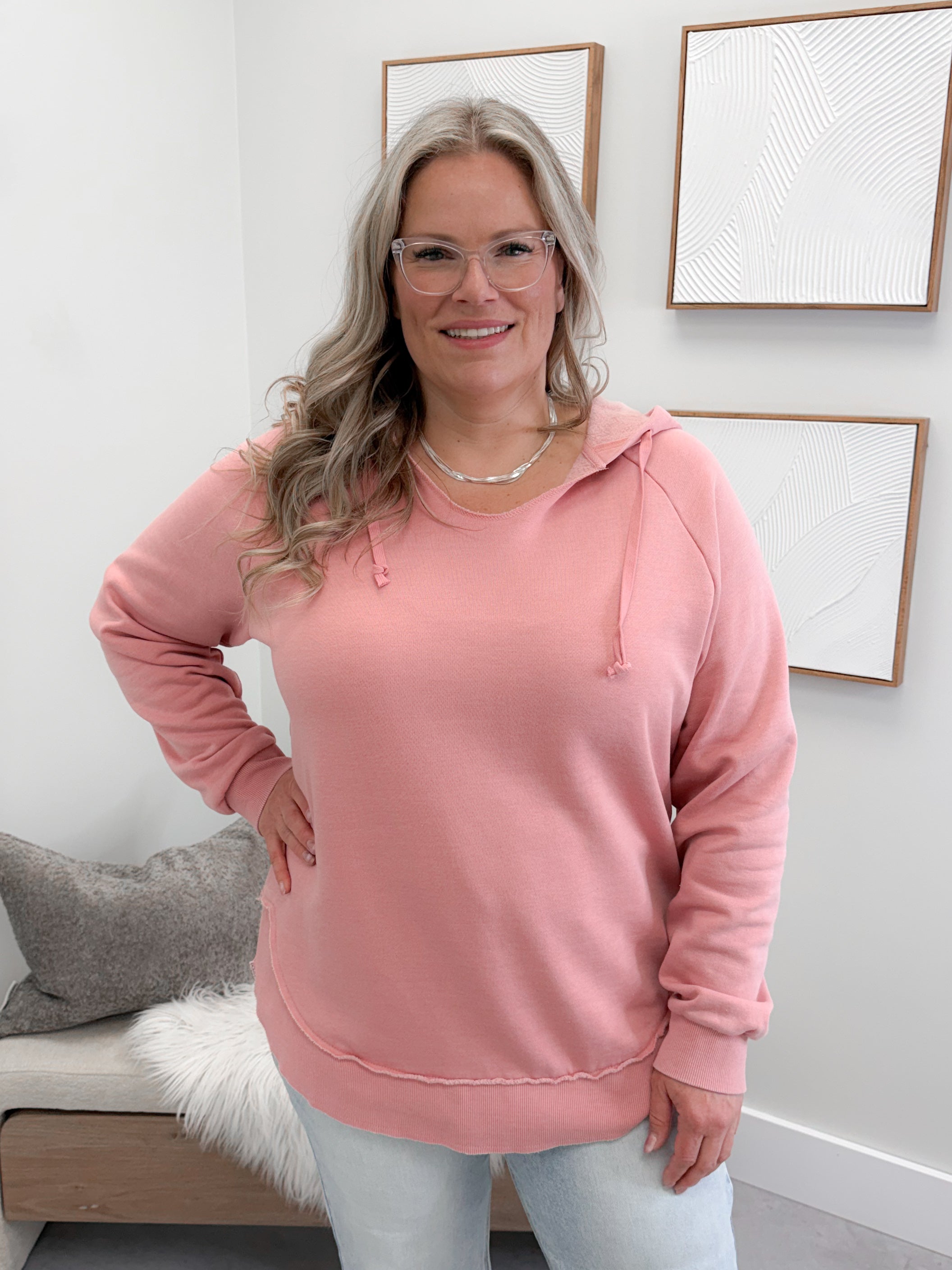 Parker Hoodie in Dusty Pink