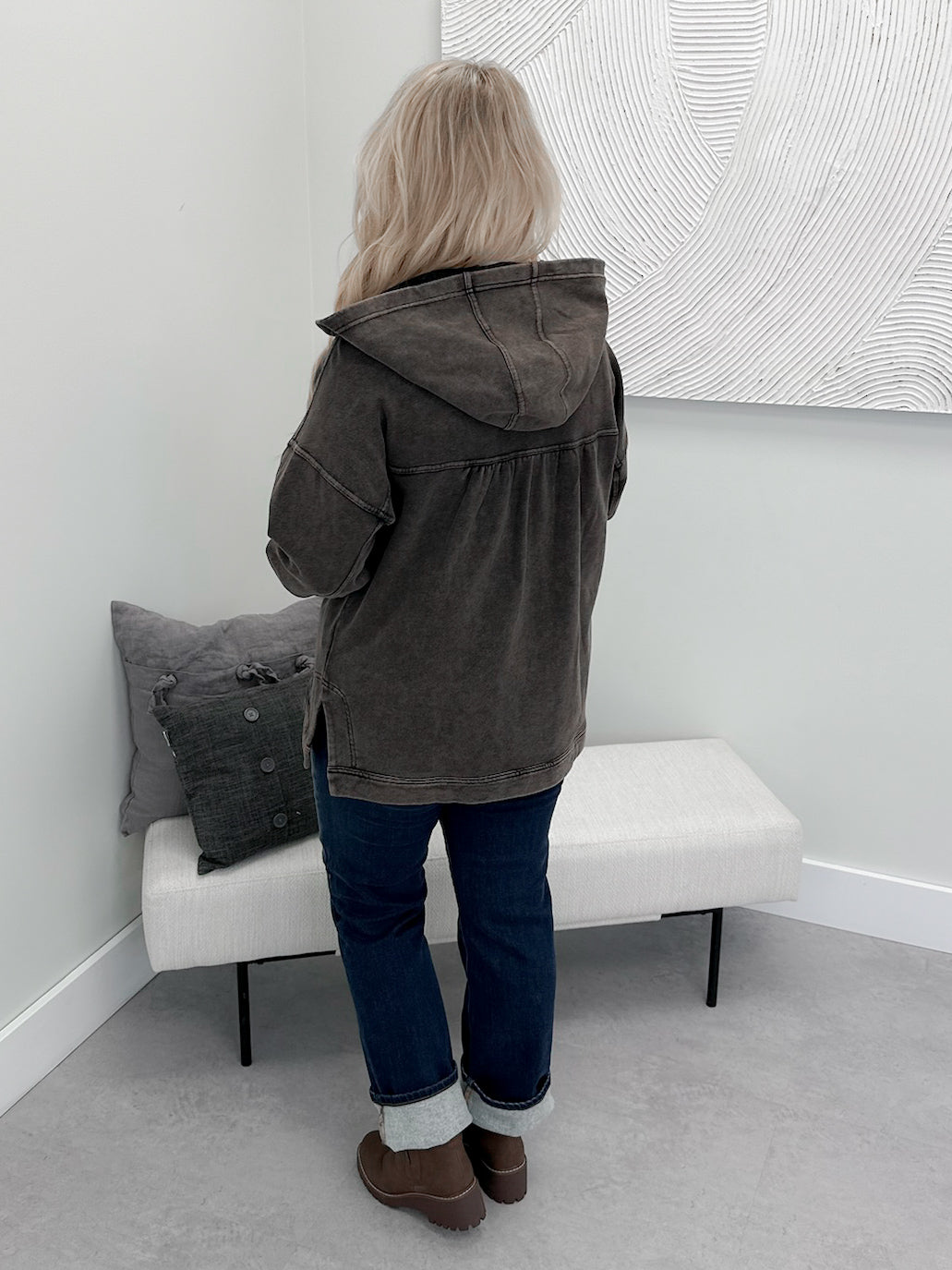 Brandie Hoodie in Brown Wash