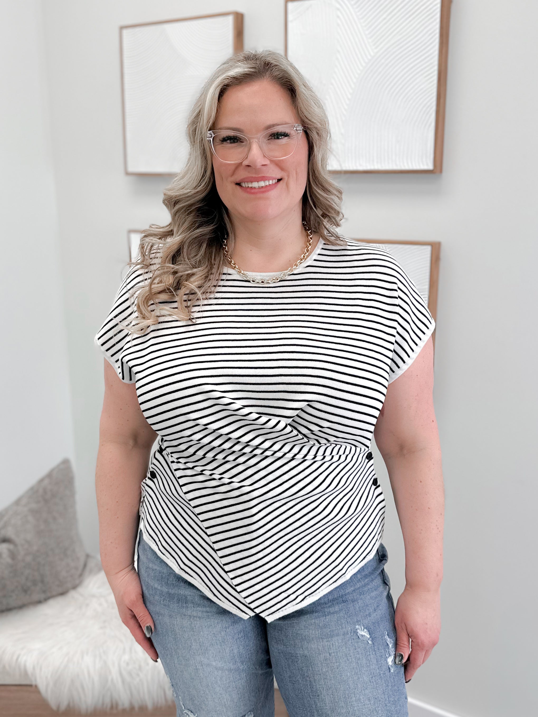 Criss Cross Top in Stripes