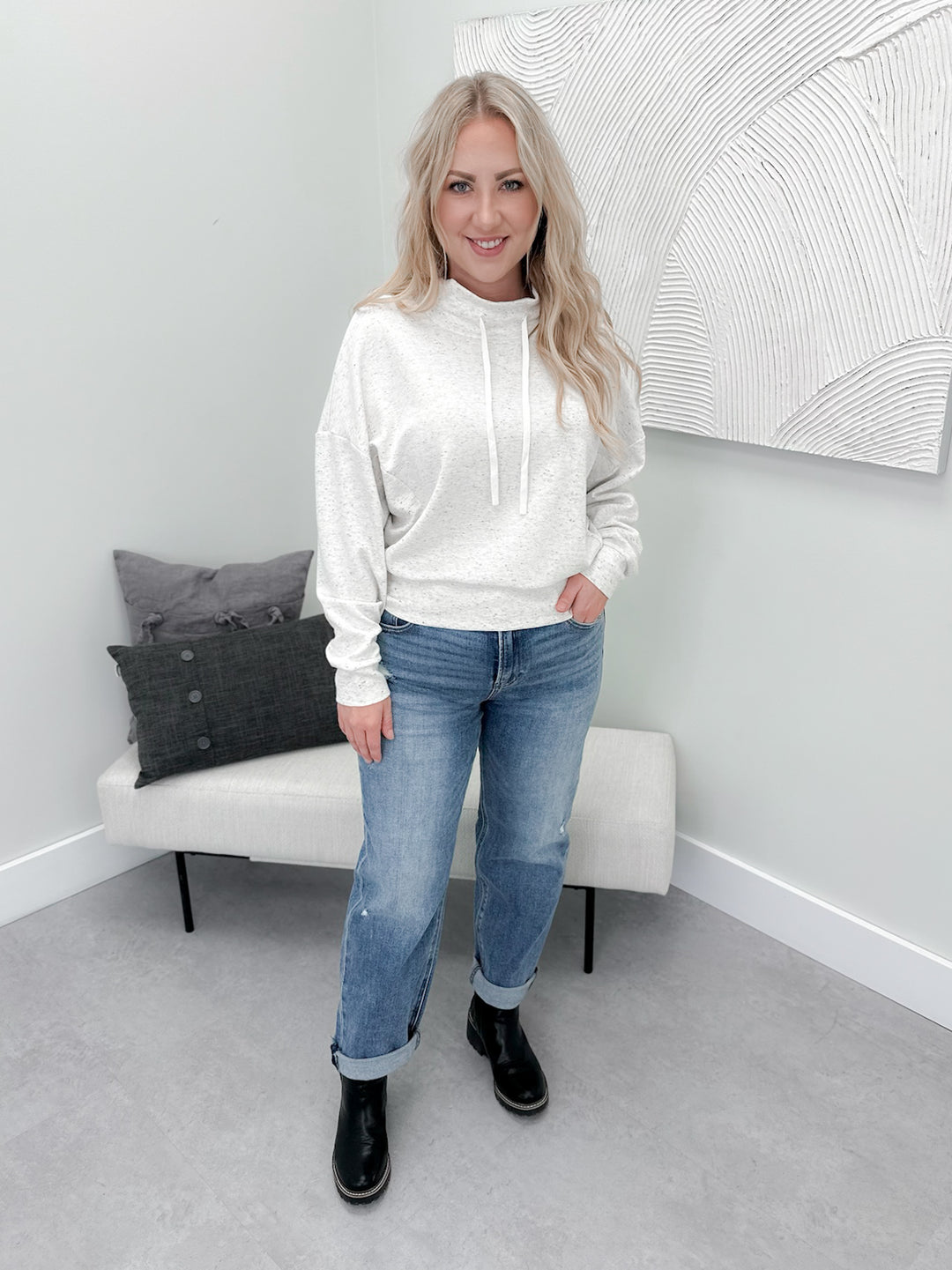 Divine Pullover in Speckled Ecru