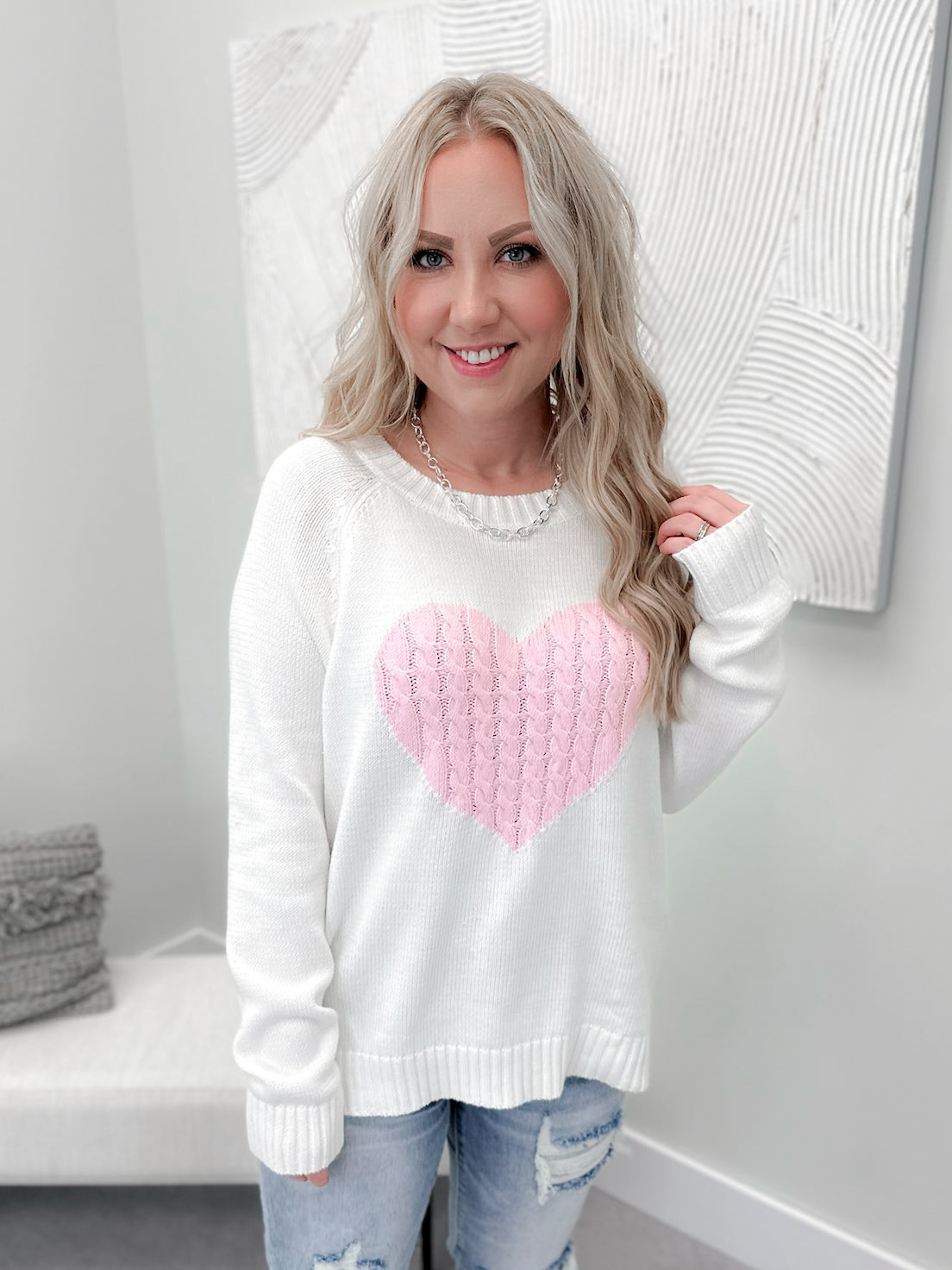 Candy Heart Sweater in Whipcream