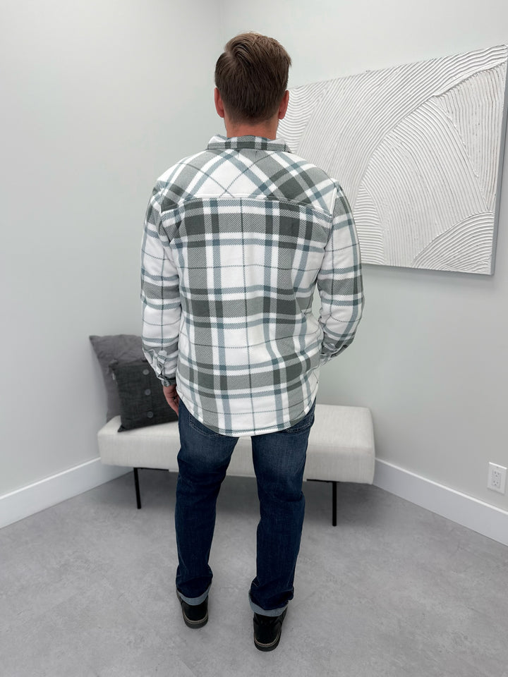 Mens Caspian Fleece Shacket in Sage