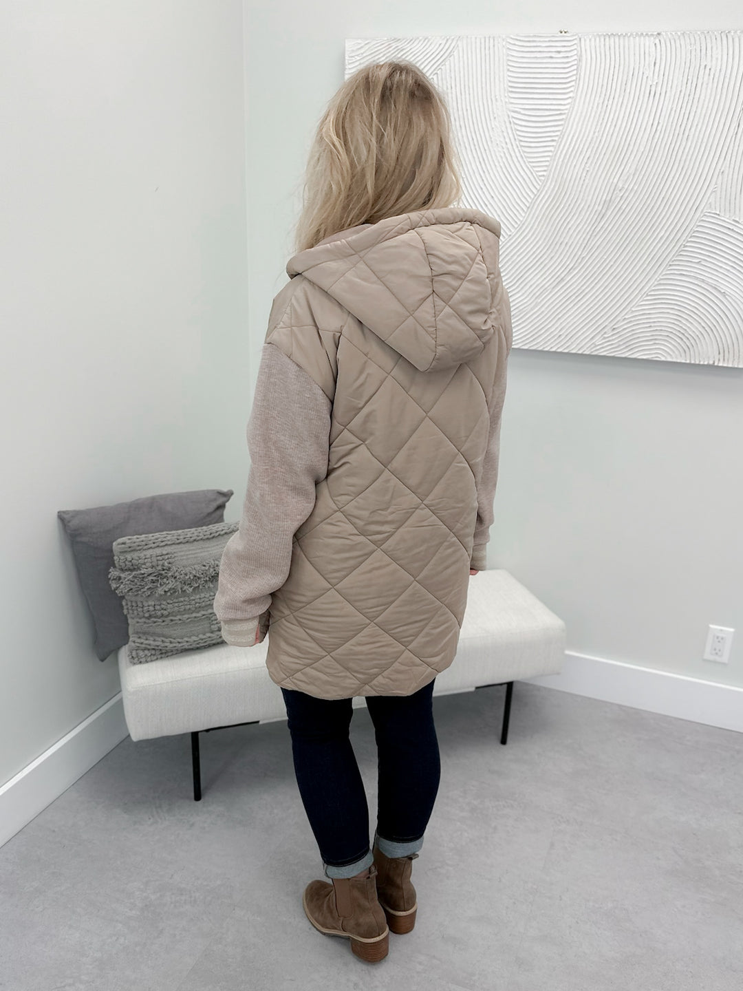 Echo Quilted Jacket in Latte