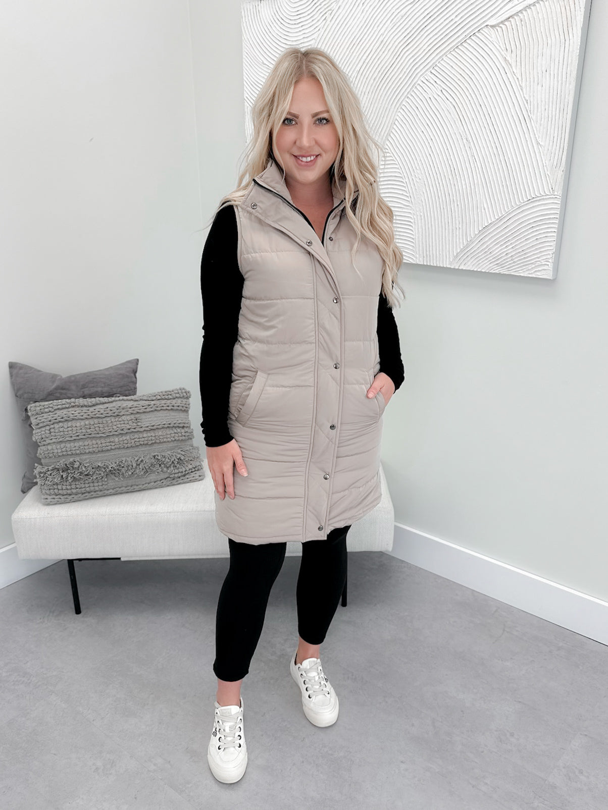 Harlow Vest in Latte