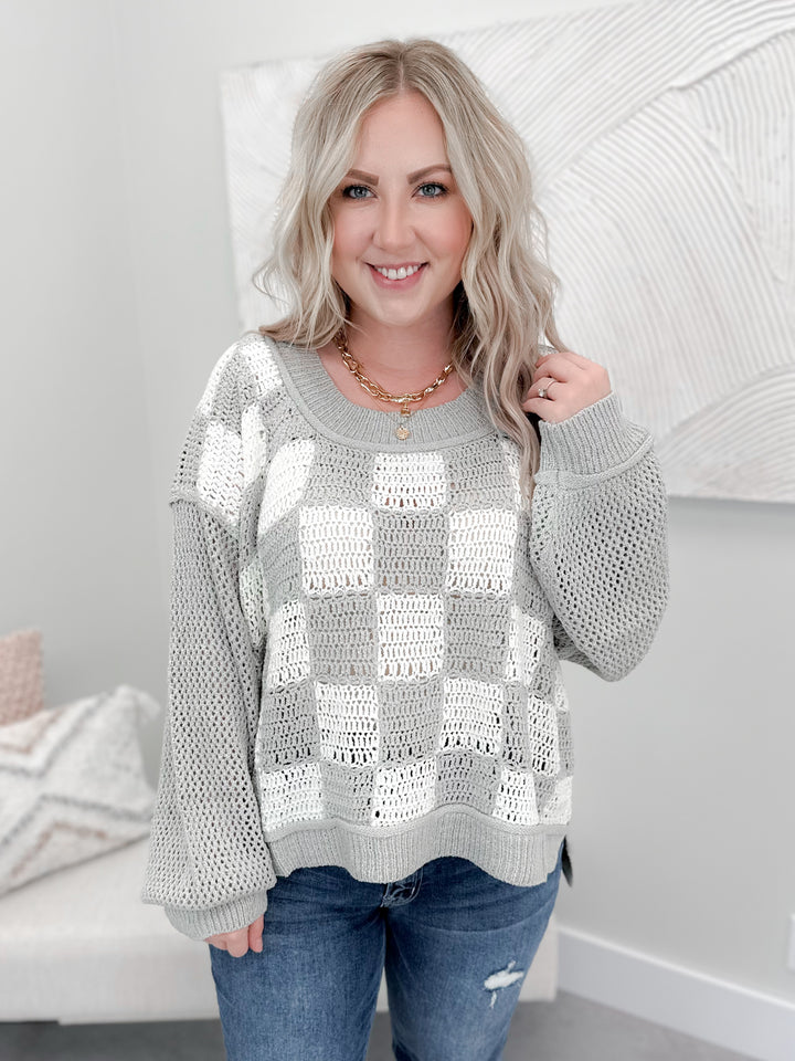 Check it Out Sweater in Grey by Pol