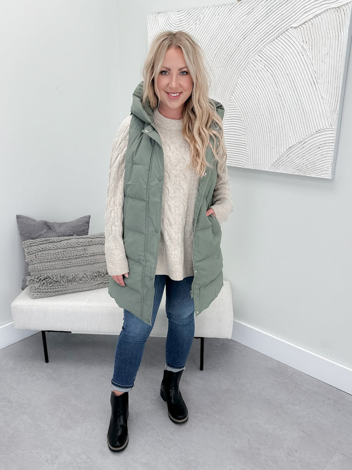 Timber Vest in Dusty Olive