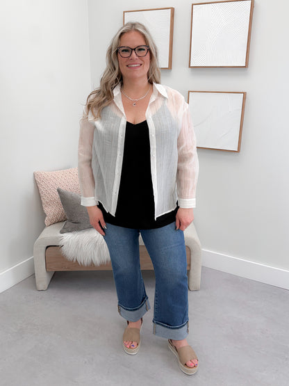 Pree Button Up Blouse in Taupe