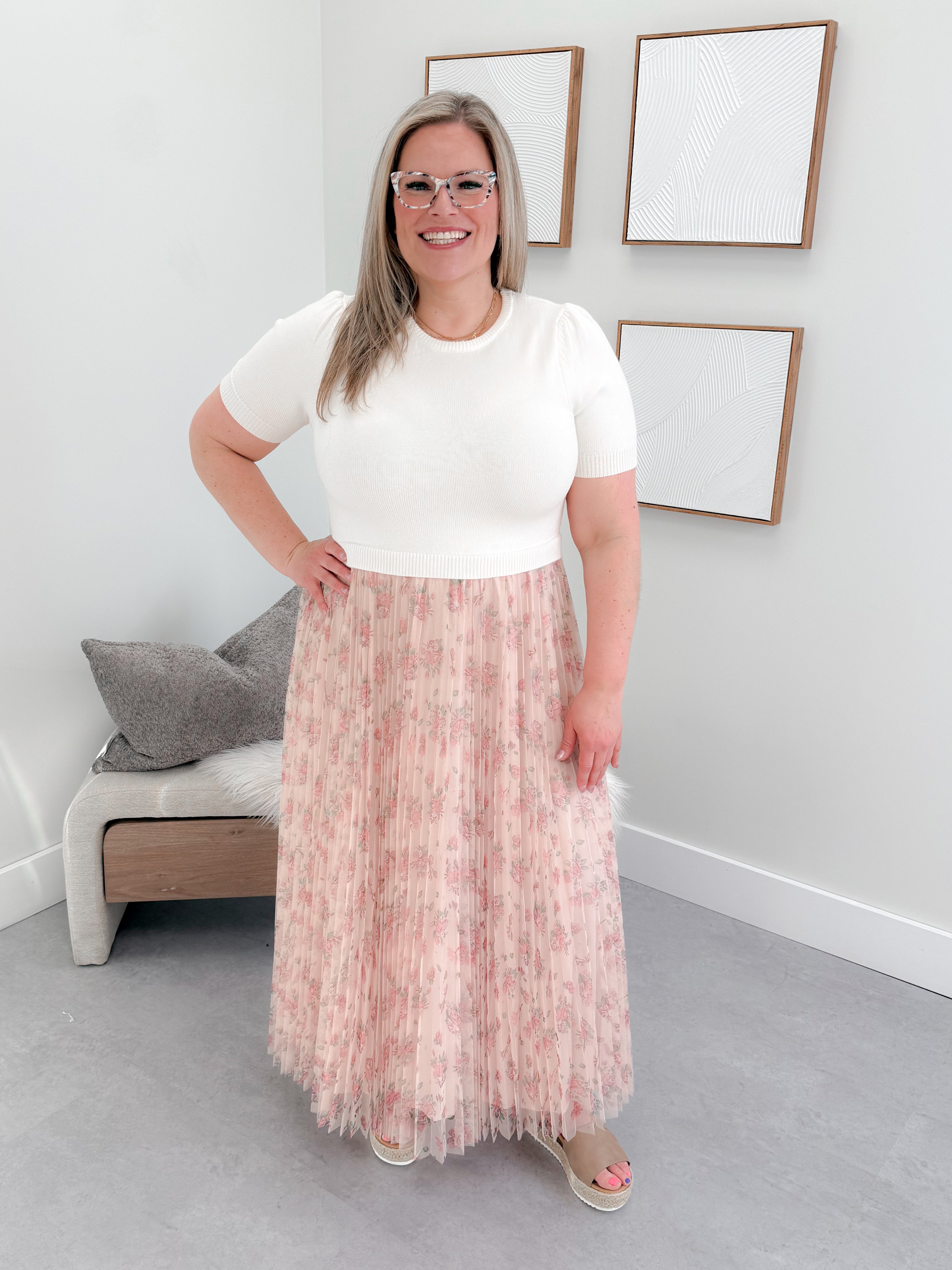 Jasmine Dress in Creamy PInk