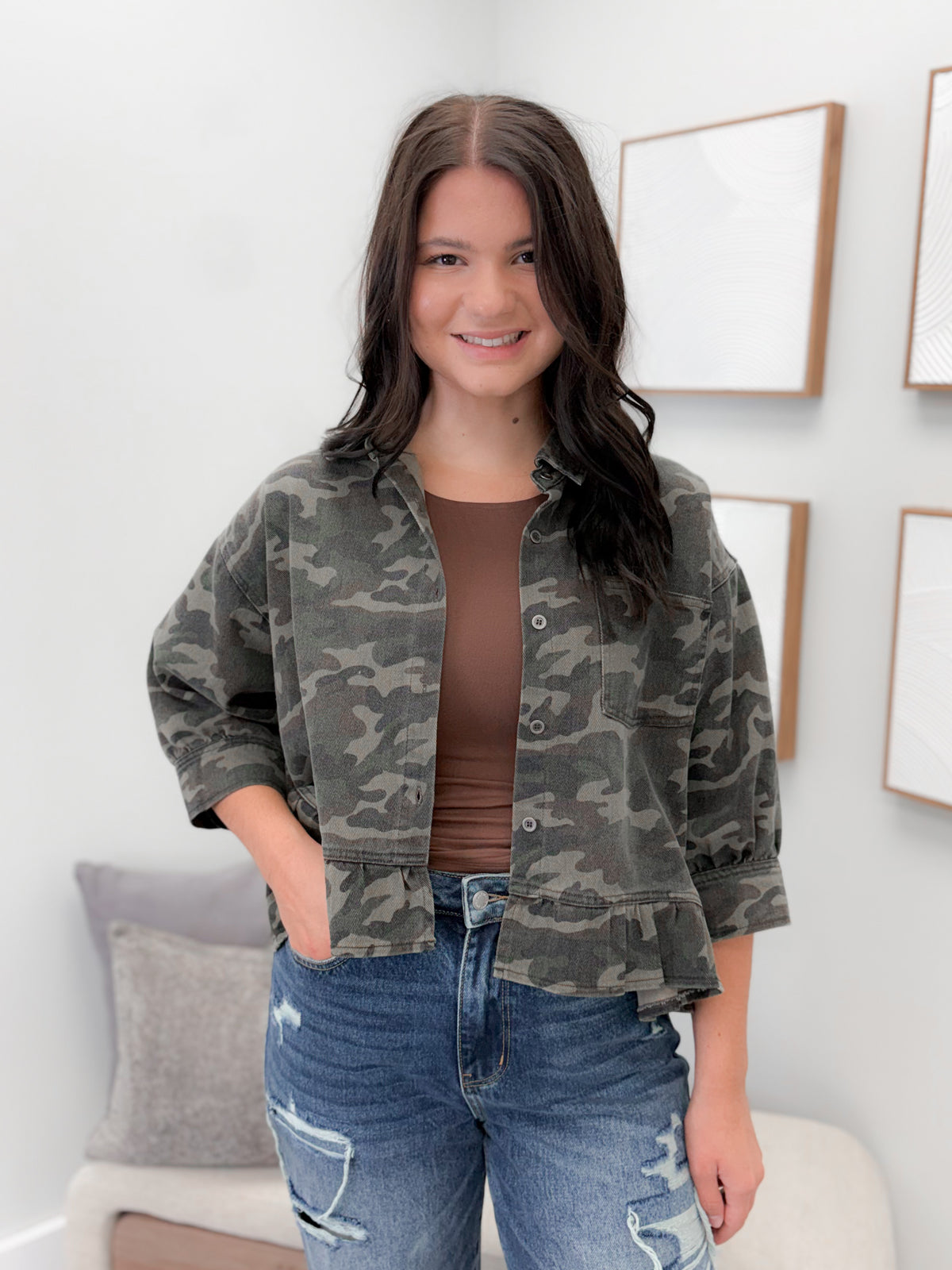 Jane Camo Jean Jacket