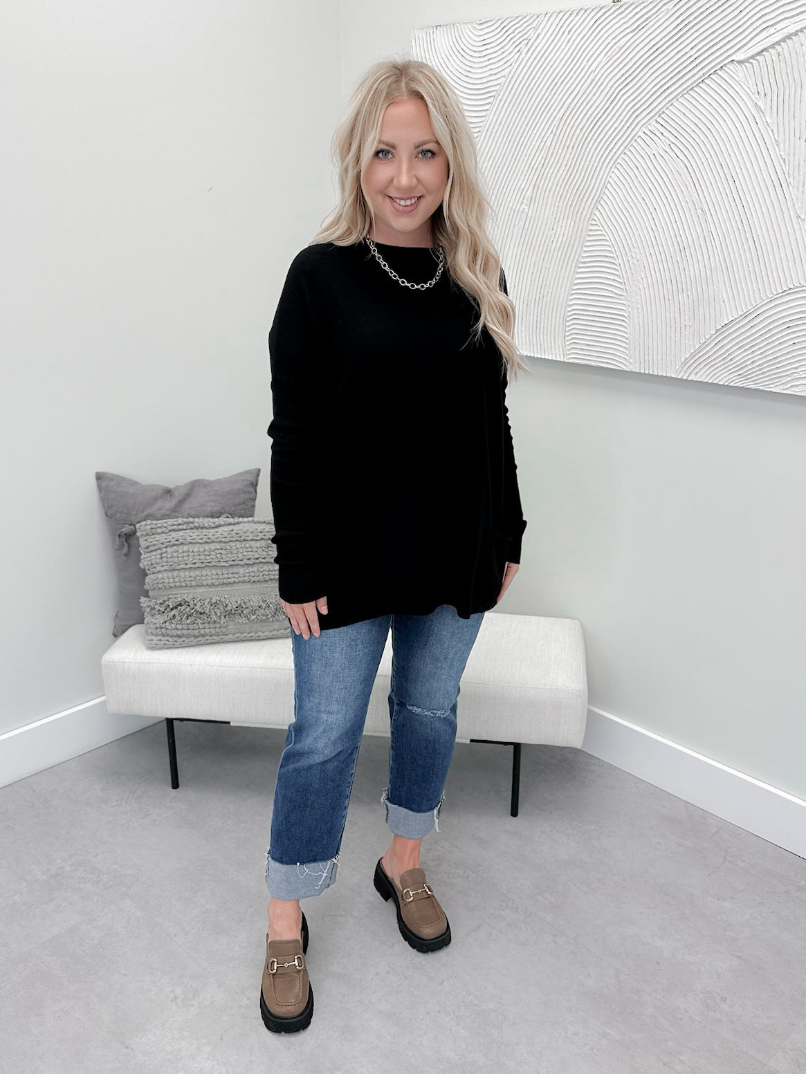 229 Pocket Sweater in Black by Twenty Nine The Label