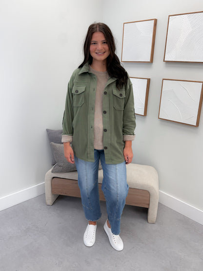Vesta Shacket in Olive