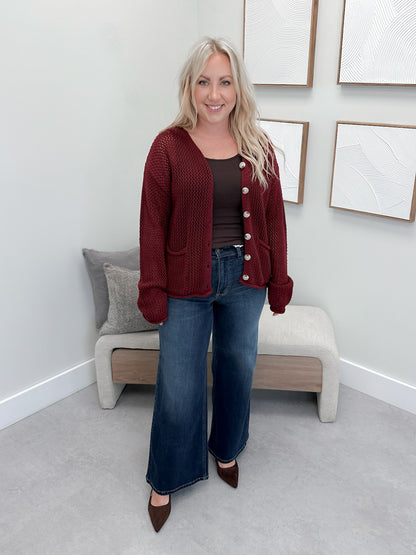 Liza Cardigan in Wine
