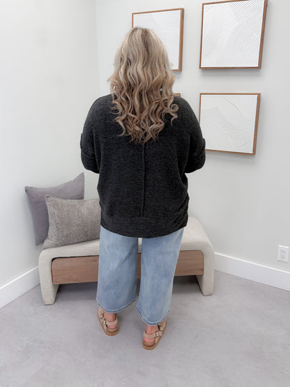 Denton Brushed Pullover in Charcoal