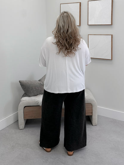 Kiana Ribbed Tee in Cloud