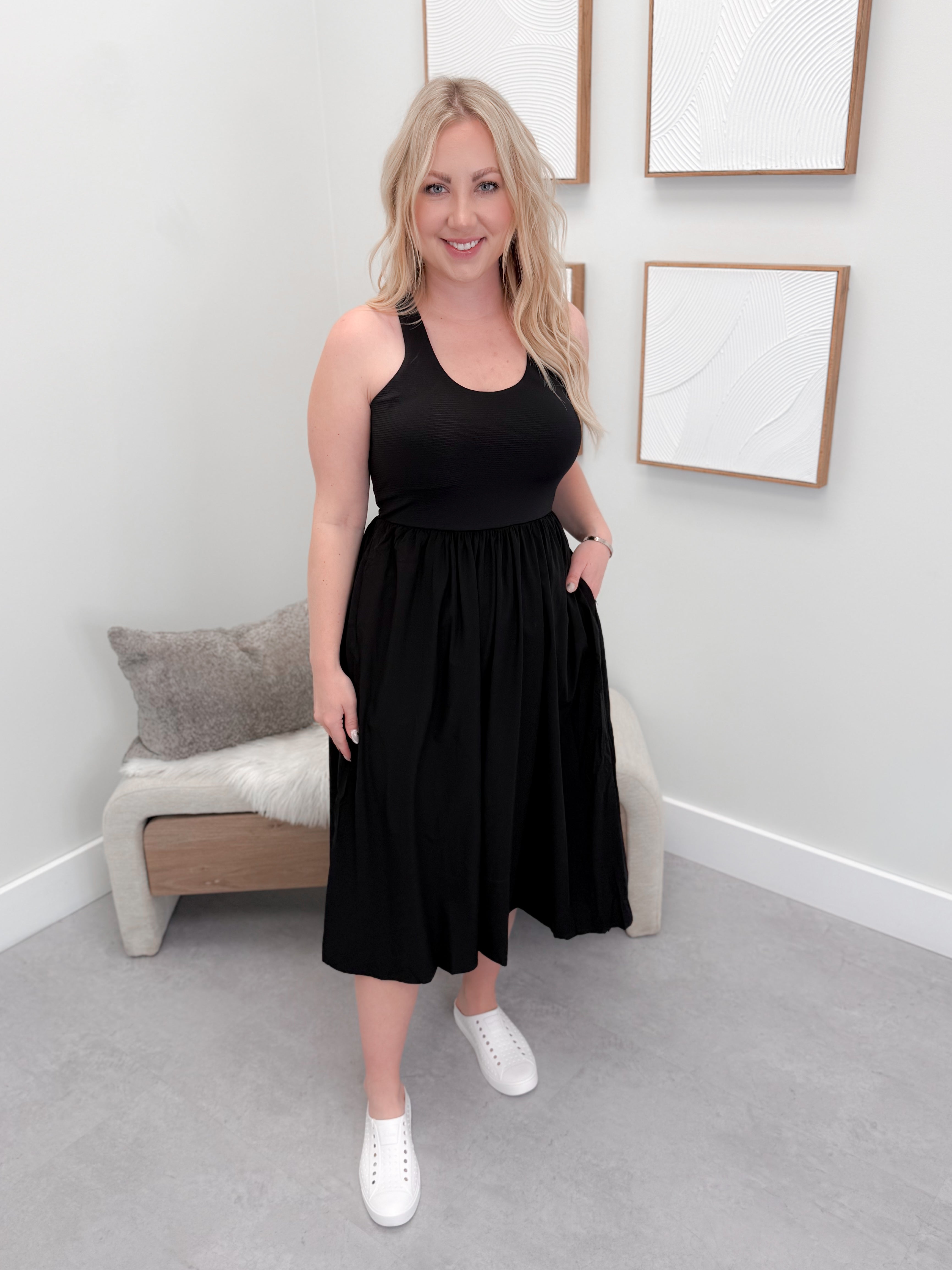 Everyday Active Tank Dress in Black