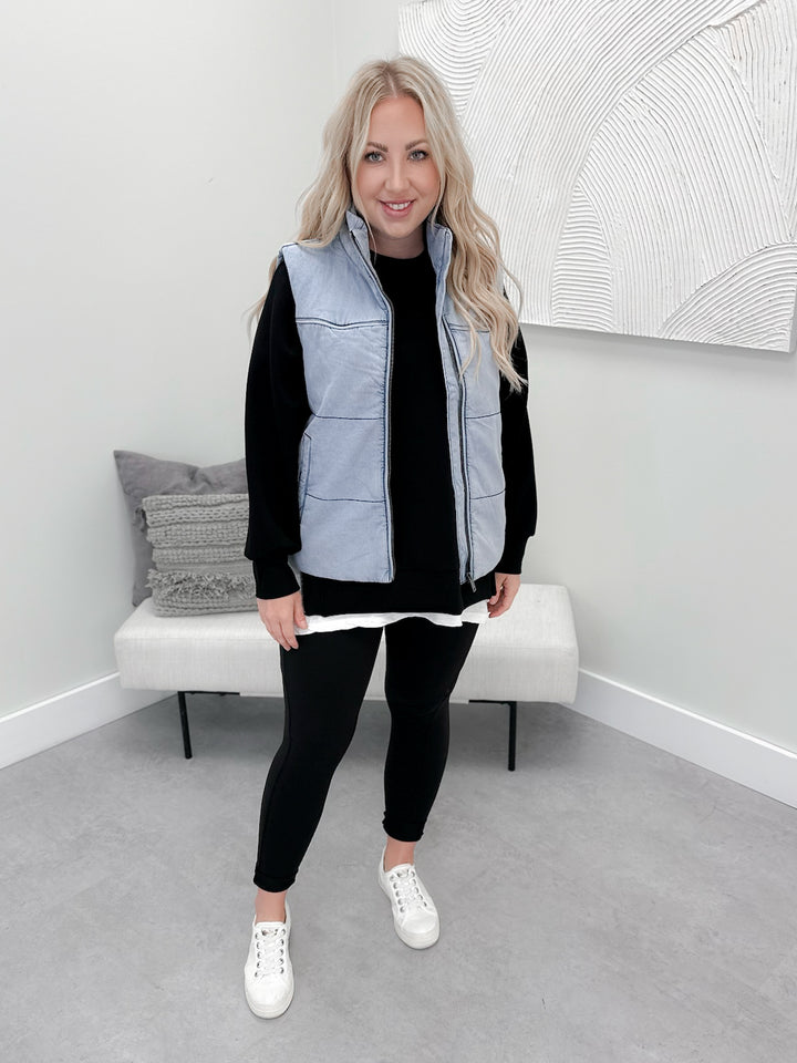 Odette Vest in Denim