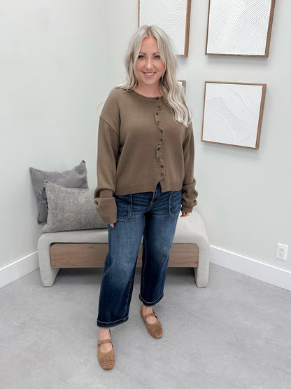 Draper Cardigan in Chocolate