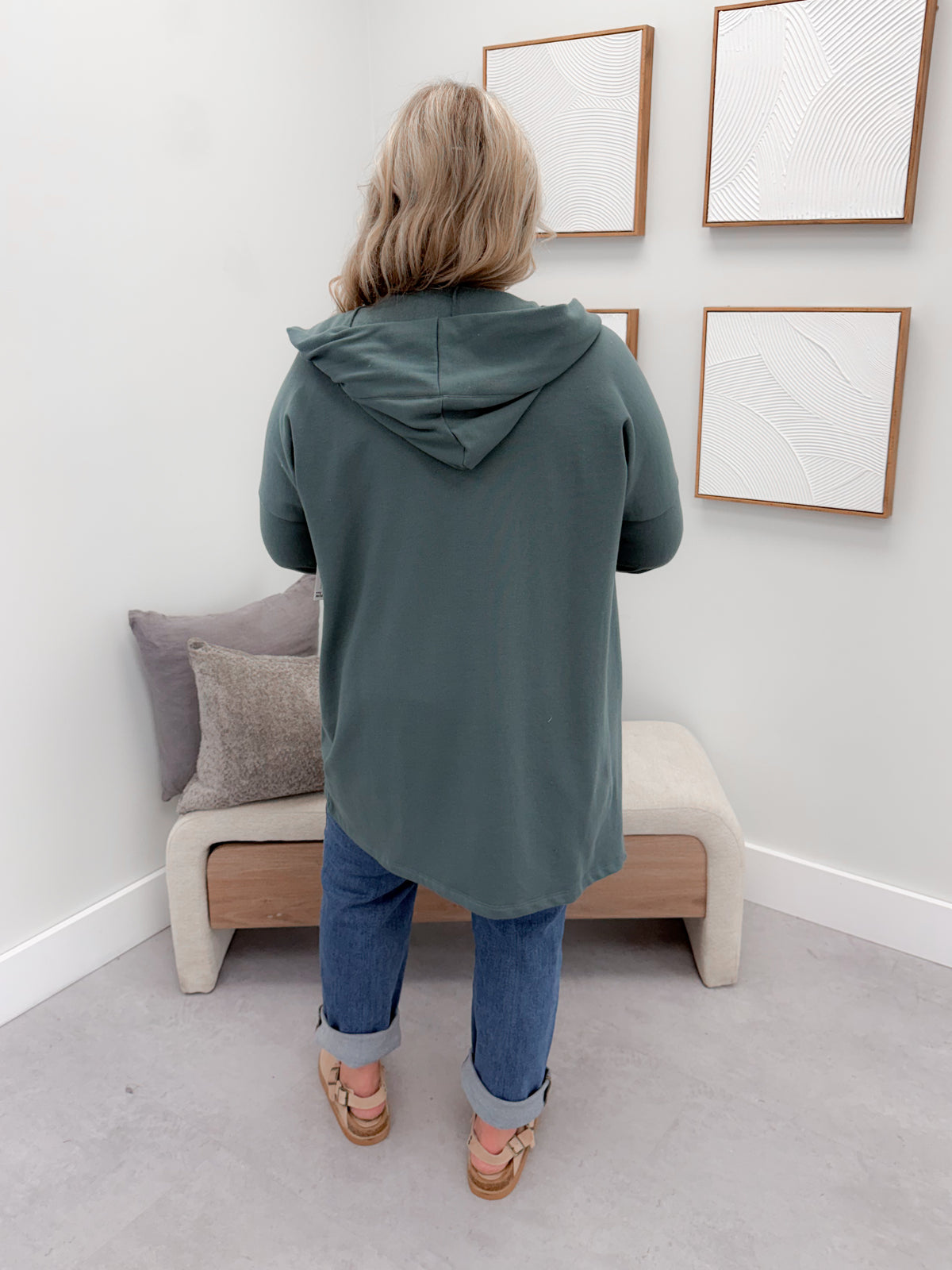 726 Hooded Cardigan in Juniper by Twenty Nine the Label