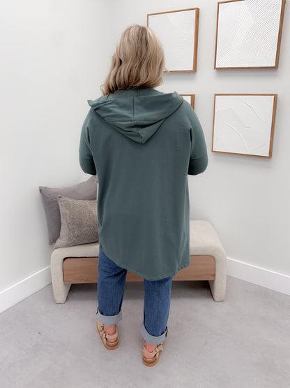 726 Hooded Cardigan in Juniper by Twenty Nine the Label
