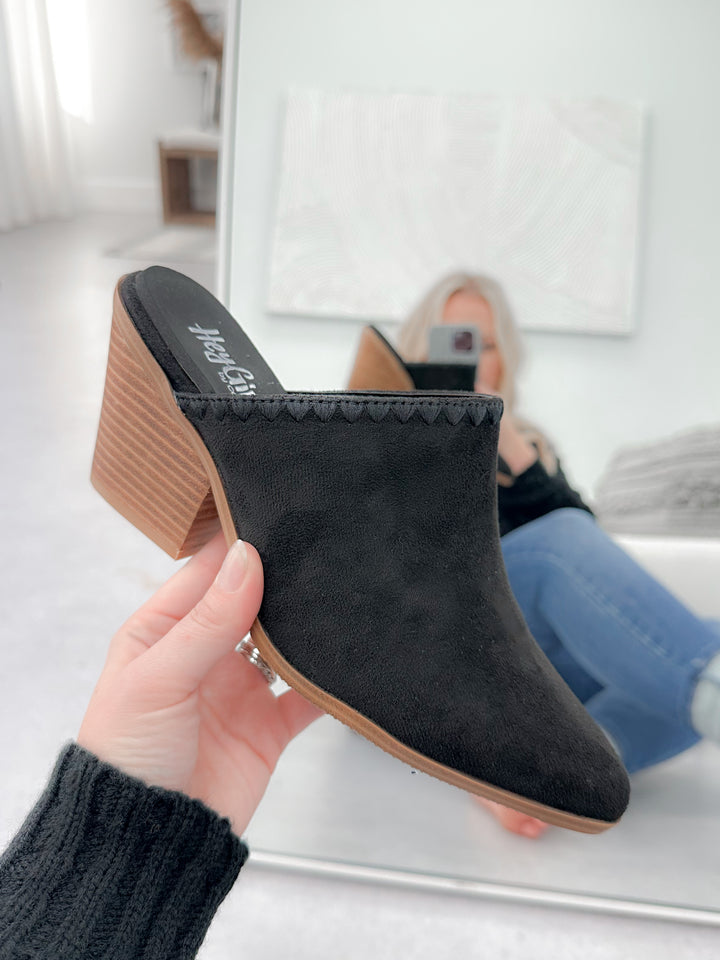 Sizzle Mule in Black by Corkys