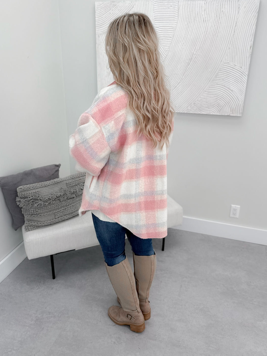 Gemma Shacket in Pink Plaid