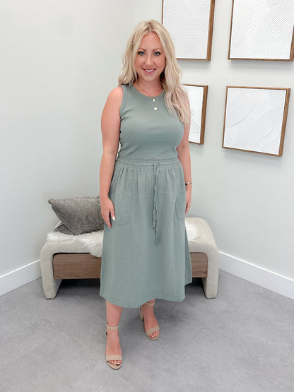 Vallery Dress in Sage
