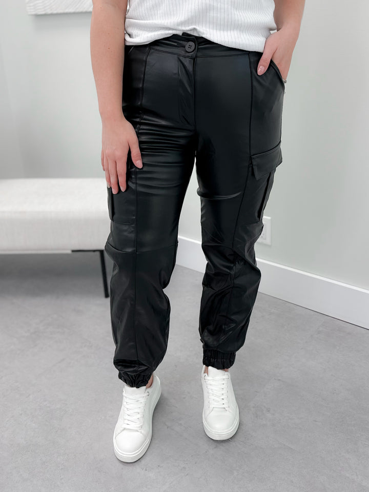 Phoenix Faux Leather Jogger Pants