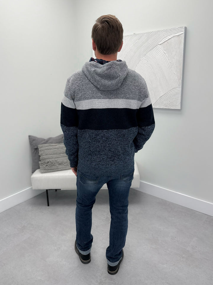 Mens Ernest Sweater Hoodie in Blue