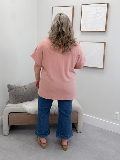Lorainne Waffle Cardi in Pink