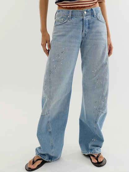 Fable Twisted Bowed Jeans in Art School by Free People