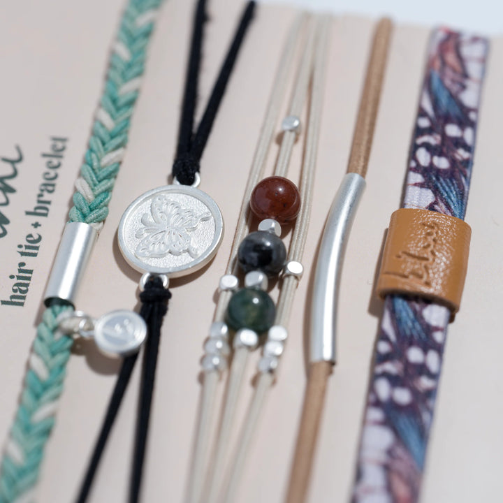 Flourish Hair Tie Bracelet Set by K'lani