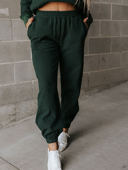 Forest Green Never Better Joggers by Ampersand Ave