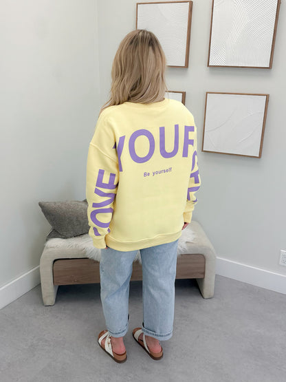 Love Yourself Pullover in Yellow