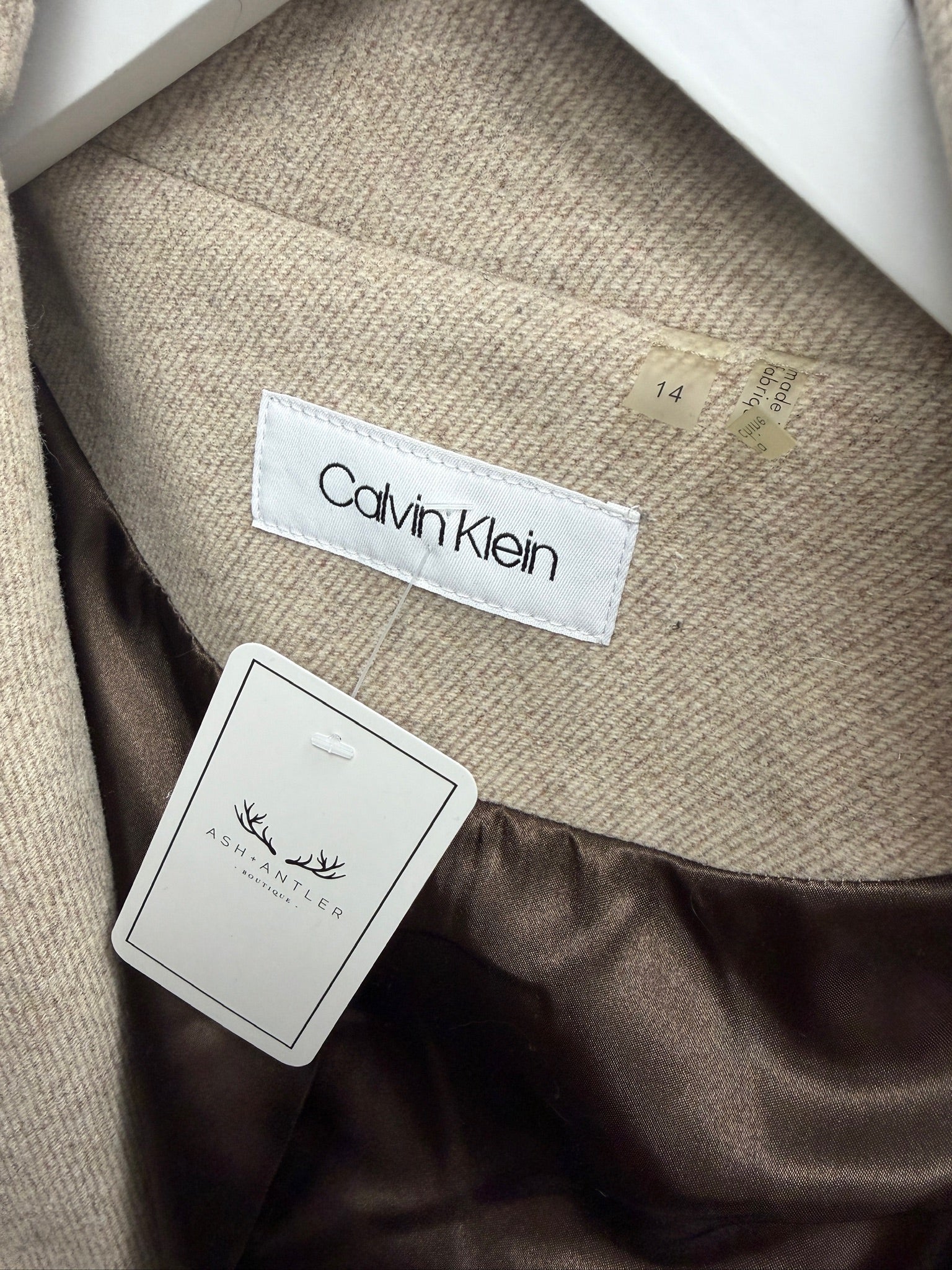 #240- Calvin Klein Wool Coat Size 14